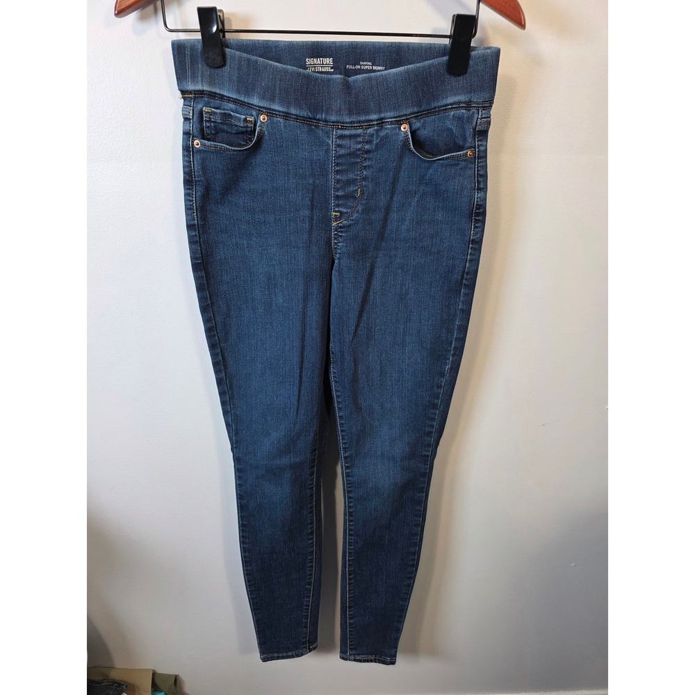Signature by Levi Strauss & Co Women Shaping Pull-On Super Skinny Jeans Blue W26